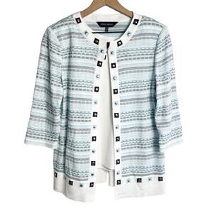 MING WANG BLUE WHITE TANK AND JACKET SET SIZE XS BRAND NEW WITH TAGS